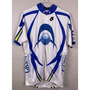 Champion System Cycling Jersey Mens Large Short Sleeve Full Zip Bike Shirt Blue
